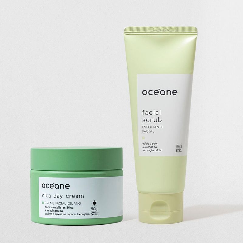 Kit Creme Facial Diurno Cica + Esfoliante Facial (2 Produtos)