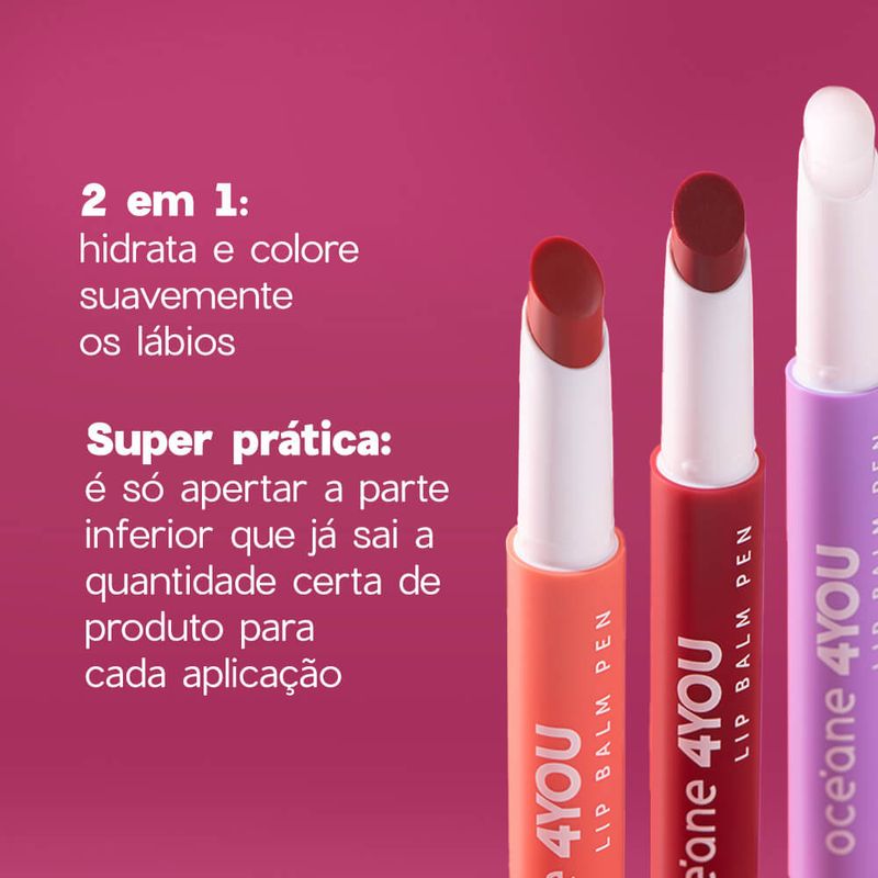 Kit lip balm pen hidratante labial 4YOU