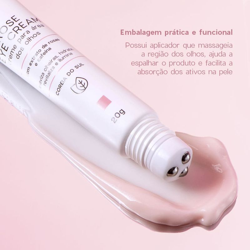 Creme para Área Dos Olhos Roll-On com Extrato de Rosas - Rose Eye Cream 20g
