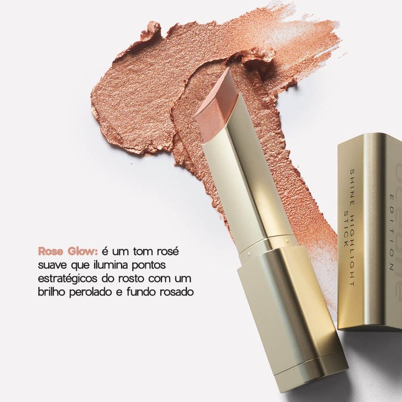 Iluminador em Bastão Rosé - Shine Highlight Stick Edition Rose Glow 8g