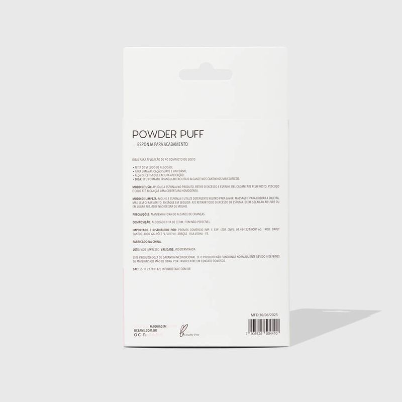 Esponja de Maquiagem para Acabamento Preta - Powder Puff Preta